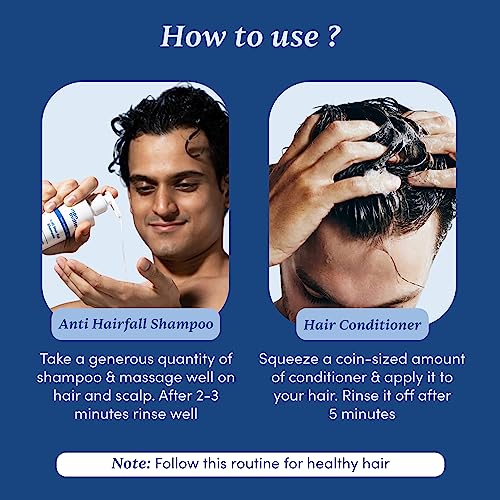Image of Man Matters Anti Hair Fall Shampoo 200ml and Conditioner 90ml For Men With DHT Blocker | Helps in Deep Nourishment and Frizz Free Hair | Sulphate & Paraben Free | Pack of 2