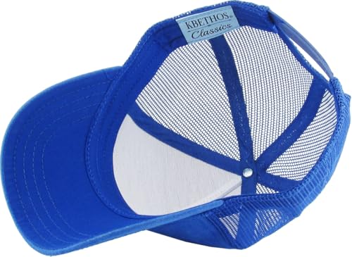 Image of KBETHOS Classic 5 Panel Cotton Twill Mesh Trucker Cap with Adjustable Snapback