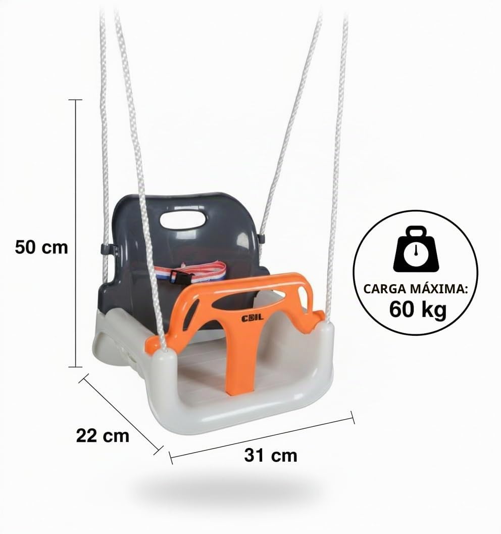 COIL Columpio para niños Columpio para bebés Columpio 3 en 1 para exteriores Columpio ajustable para niños Interior con respaldo Columpio para niños Columpio para niños
