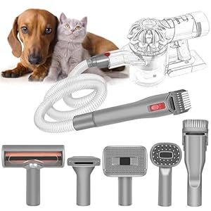 Italdos Kit esquiladoras de peluquería compatible con Dyson V7 V8 V10 V11 V15 cepillos autolimpiantes para perros y gatos, kit de cepillos esquiladora para animales domésticos