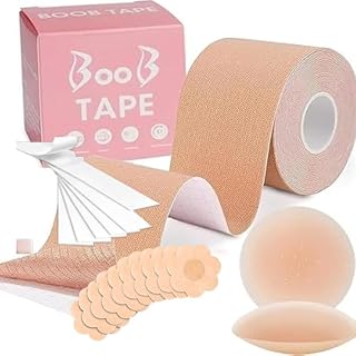 SEFLICA® Boob Tape Kit - Instant Boob Tape with 10 Nipple Pasties for Fashion with 36 Strips Double Sided Tape for Clothes... Price In India