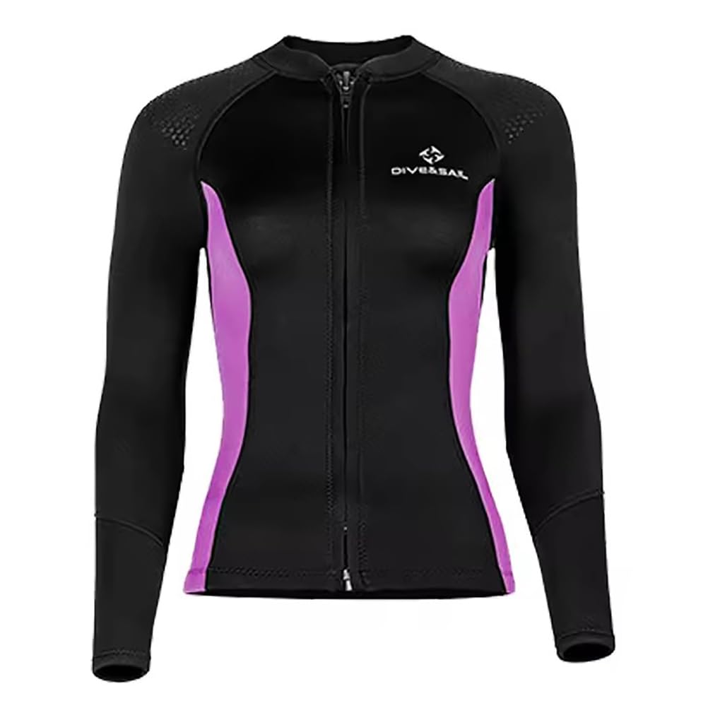 Veste de plongée en néoprène 3mm pour Femme et Homme – Haut de Combinaison Thermique à Manches Longues avec Fermeture Avant pour Surf, Natation, plongée et Kayak en Eau Froide