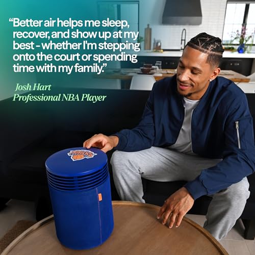 Image of BLUEAIR x New York Knicks Champions Edition Blue Signature Small Smart Air Purifier, Home & Office, Air Cleaner for Pets, Allergies, Dust & Smoke, Cleans 1,190 Sq Ft Per Hour, Quiet HEPA Air Purifier