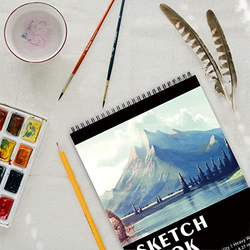 KINSPORY Sketchbook A4, Sketch Pad, 21 x 29.7cm, 100 Pages (50 Sheets) 100gsm Acid-Free Art Drawing Pad - Image 4