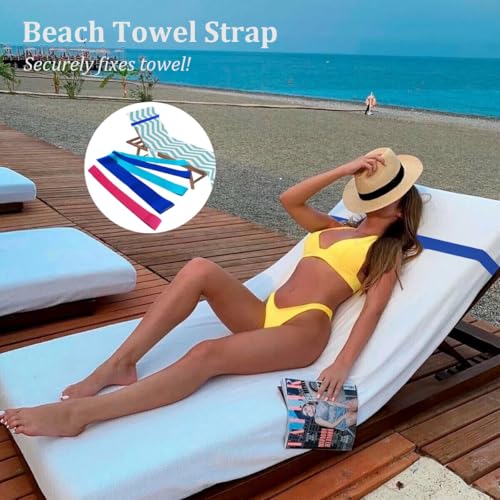 6 Stück Handtuchbänder für Strandliegen, Elastischer Strandkorb-Handtuchgurt, Alternativen zum Strandtuchhalter-Clip, Ultraleicht und Kompakt, Geeignet zum Befestigen von Handtüchern an Strandkörben