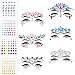 10 Feuilles Gemmes de Visage Strass Autocollant Visage Facial Jewels Glitter Facial Stickers Yeux Visage Corps Tatouages Temporaires Cristal pour le Mardi Gras