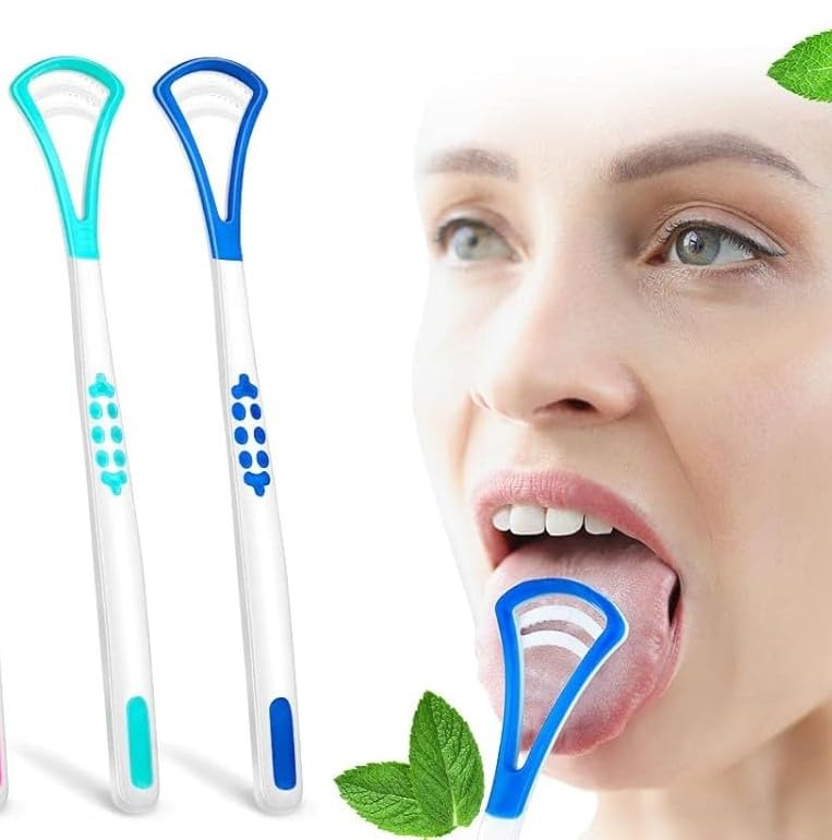 RIANZ® Reusable Tongue Scraper Oral Care Kits – Plastic Dual-sided Tongue Brushes for Reducing Bad Breath, Includes Comfort Grip Handle, Ideal for Adults and Kids Healthy Oral Hygiene Tools (Pack of 2 - Multicolor)-picture-32