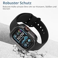 ZZDZZ 2 in 1 Hülle Kompatibel mit Apple Watch Ultra Ultra 2 49mm, Rundum Robuste Metall Rahmen Gehäuse Schutzhülle für iWatch 49mm - Schwarz – Ansicht 3