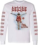 Deicide - Mens Once Upon The Cross Long Sleeve T-Shirt, Size: Large, Color: White