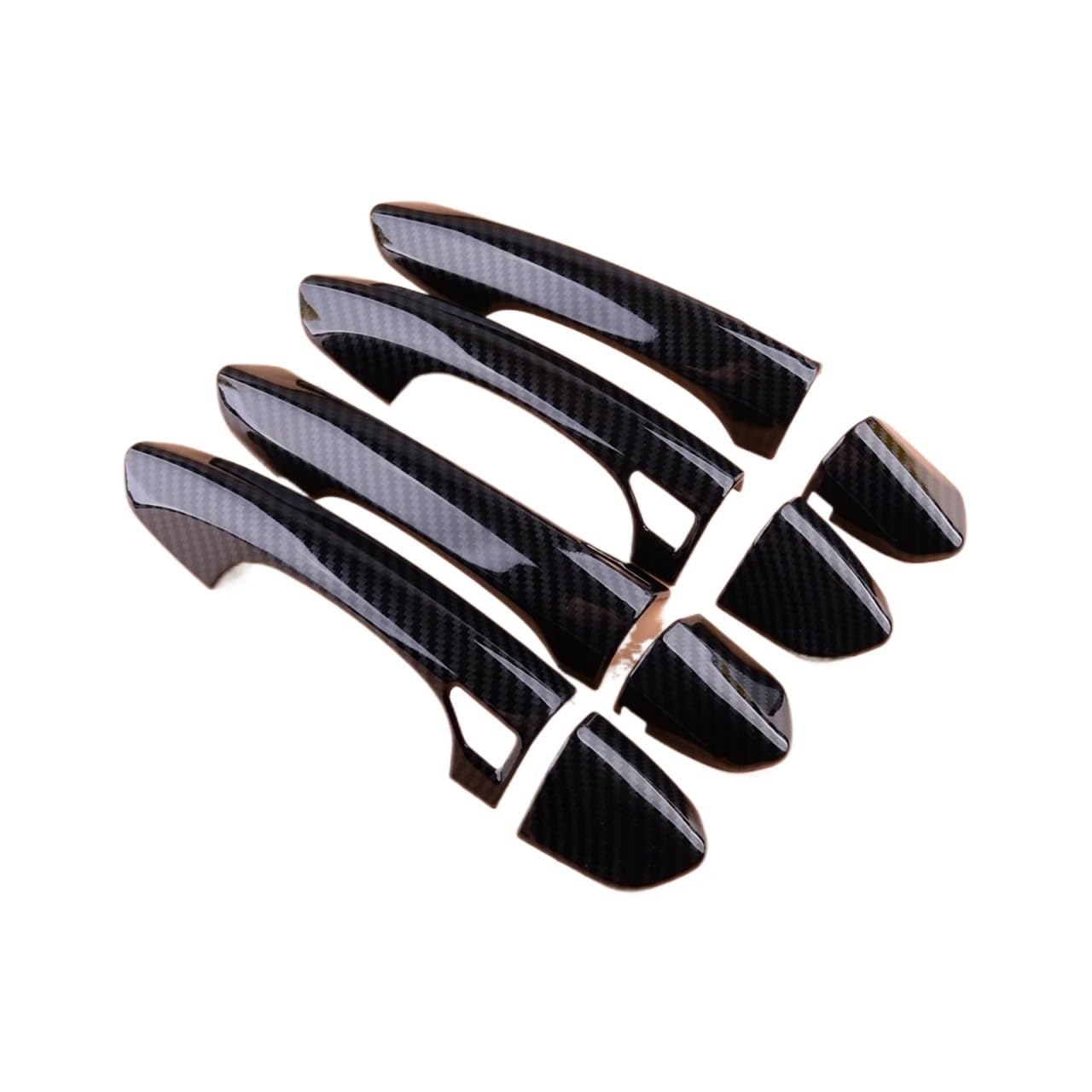 PRFGSGVBVSide Exterior Door Handle For F&usion For M&ondeo 2013 2014 2015 2016 2017 2018 ABS 8Pcs/Set Carbon Fiber Style Exterior S&mart Door Handle Cover Trim Outer Door Handle