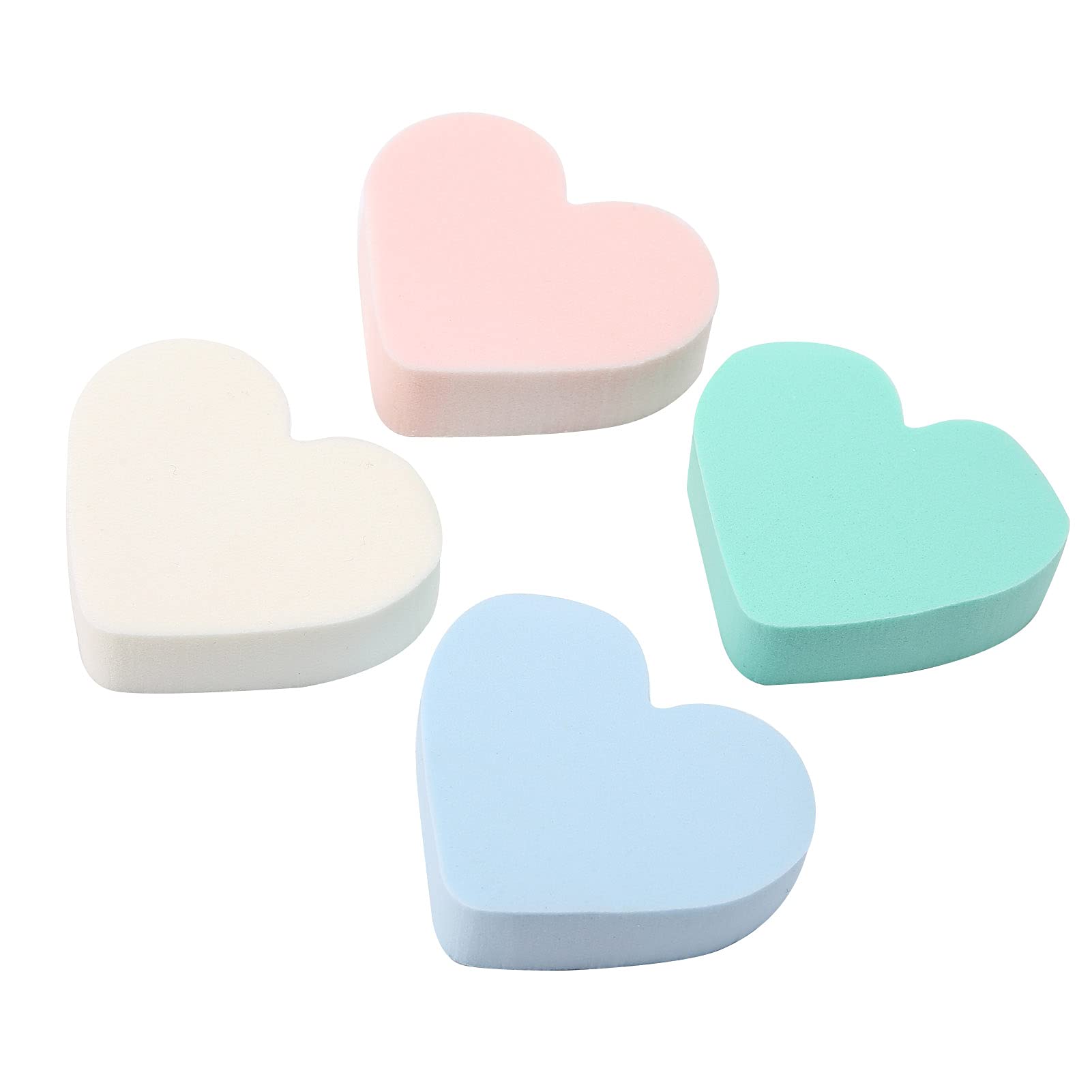 Shanrya4pcs Makeup Sponge, Convenient to Use Heart‑Shaped Good Craftsmanship Cosmetic Tool Makeup Blender Puff Face Cosmetic Tool for Party for Girls
