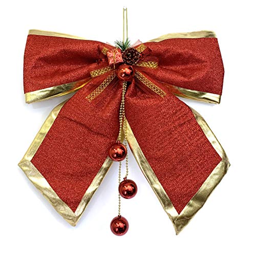 allgala Christmas Decorative Bows for Wreath Garland Treetopper Christmas Tree (24" Jumbo 1-PK)-XBW93040