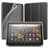 Fire HD 10 2023 ケース Dadanism Fire HD 10 第13世代 カバー Fire HD 10 2023適用 タブレット 第13世代 全面保護型 三つ折りスタンド 無色半透明TPUバック ソフト PUフロント オートスリープ スマートカバー 耐衝撃 Black