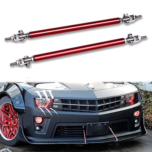 Rich Choices Adjustable 8"-11" Front Bumper Lip Splitter Diffuser Strut Rod Tie Bars Fit Most Vehicles,Red #TOP7