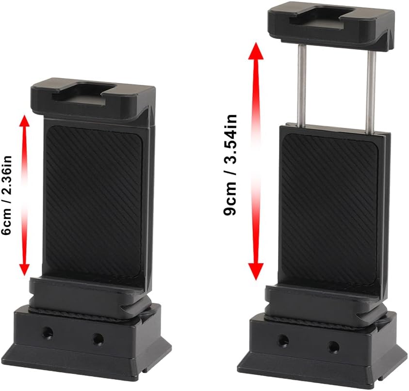 Stabilizer Phone Clip with Cold Shoe, Metal Gimbal Phone Holder Bracket Compatible with RSC2/RS3/RS4/pro/mini
