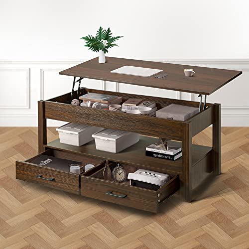 image for FABATO 41.7'' Coffee Table, Lift Top Coffee Table with Storage Drawers