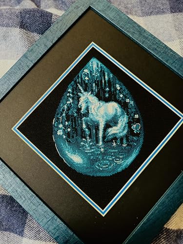 Image of RIOLIS - Unicorn Tear 2161, Cross Stitch Kits 7 inch x 7 inch, Cross Stitch Kits for Beginners & Advanced, Crossstitching Kit Adult, Embroidery Counted Stitching Kit