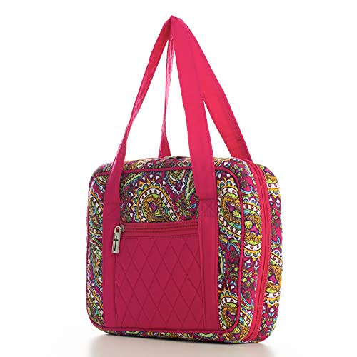 Diwi Quilted Bible Cover Extra Large Sizes 11.25 X 8.25 X 2.75 Inches Bible Tote Good Book Case (Xl, C2 Magenta Paisley) #TOP1