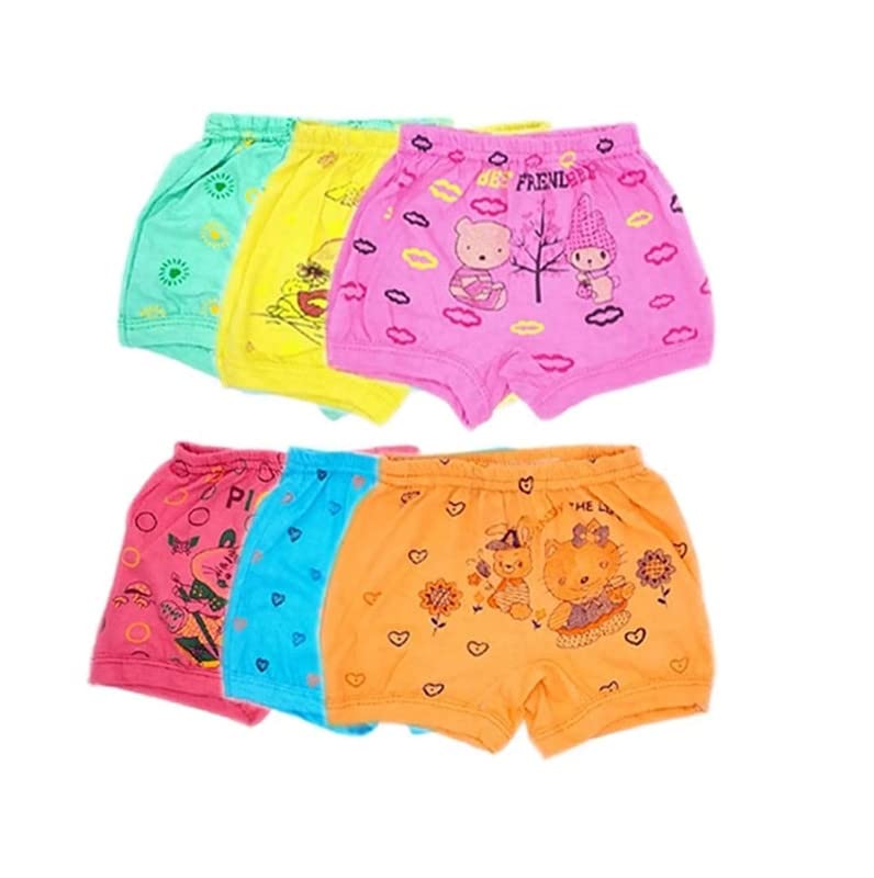 GOLURKBloomers Baby Girls & Baby Boys Soft Cotton Brief Panty Innerwear Drawer Comfortable & Regular Fit Bloomers for Kids Unisex-Child's Cotton Bloomers (Pack of 6)(Multicolor)