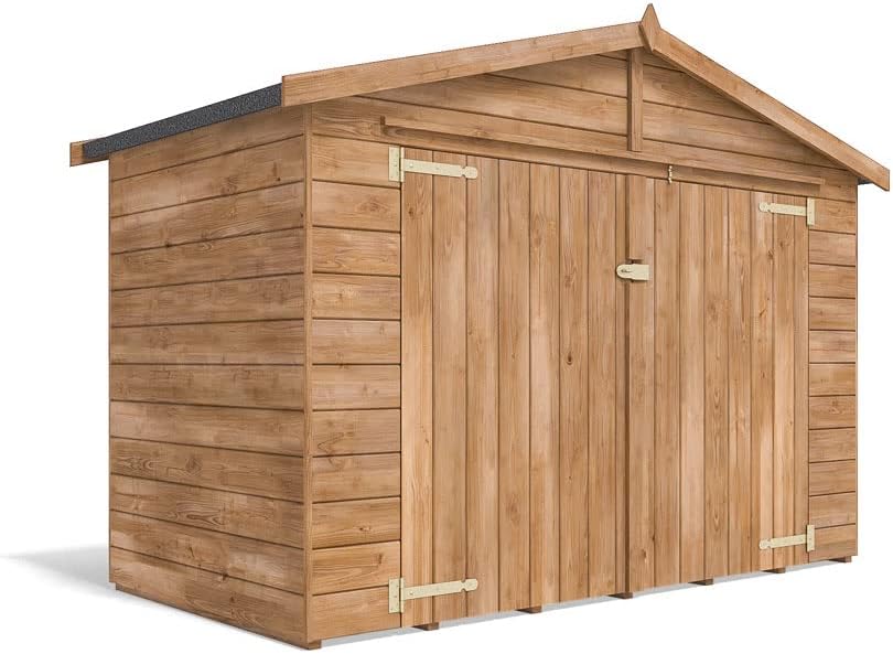 7x4FT Outdoor Bike Shed Fully Pressure Treated Garden Bicycle Storage With Roof Felt - Ariane