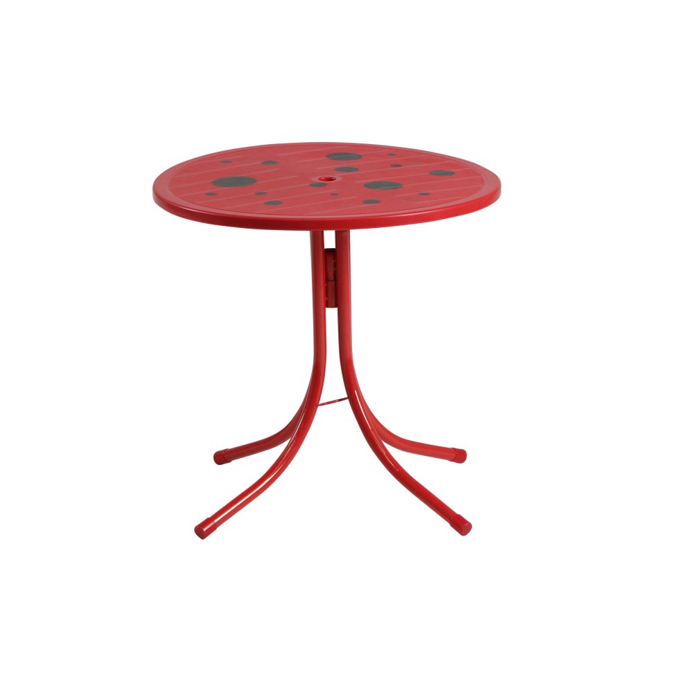 Siena Garden 672618 Marie Set pour Enfants 2 Fauteuils Pliants 1 Table + 1 Parasol Acier Motif de Coccinelle Jaune/Rouge
