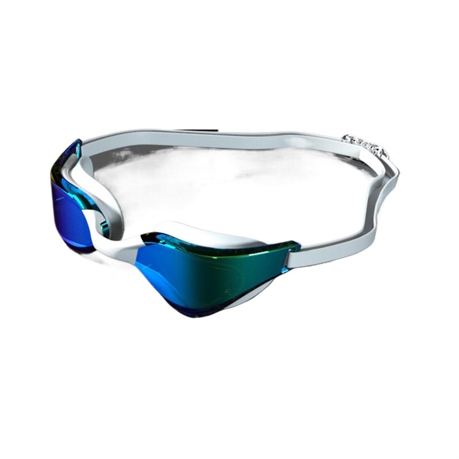Occhialini da Nuoto for Adulti Impermeabili e antiappannamento ad Alta Definizione, occhialini da Nuoto elettrolitici Professionali e Confortevoli per Uomo Donna(White Blue)