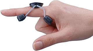 Rolyan Sof-Stretch Short Extension Splint, Easily Adjusts to Finger Width, Provides Dynamic Force to Assist The PIP Into Extension, Latex-Free, Black, Medium
