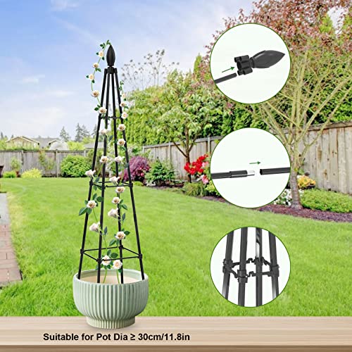 2 Pack Garden Trellis For Climbing Plants Outdoor, Garden Obelisk Plant Trellis Tower Trellis Plant Cages, 4Ft Garden Obelisk Trellis For Potted Plants #TOP6
