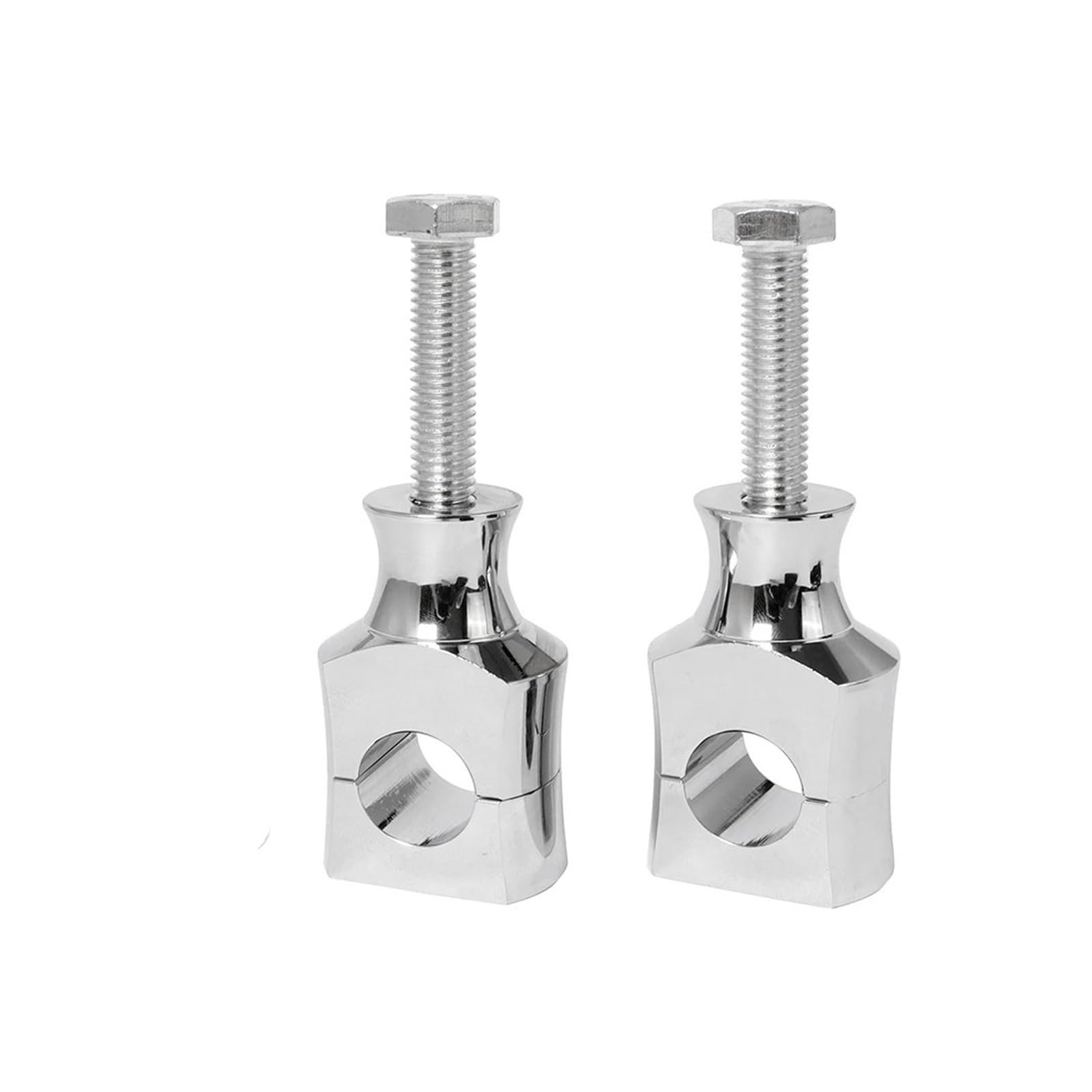 Abrazaderas de manillar 22mm y 25mm de aluminio negro y cromado para moto 3