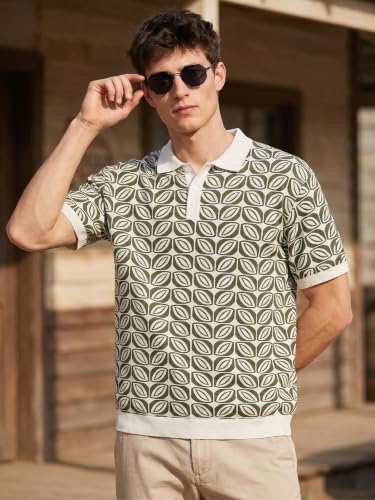 Image of Veirdo Printed Flatknit Polo T-Shirt for Men with Half Sleeves and Collared Neck, Suitable for Office Casuals, Travel, Comfortable Everyday wear, (S to 2XL)