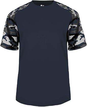 Badger Sport Navy Camo Sleeve Youth Large