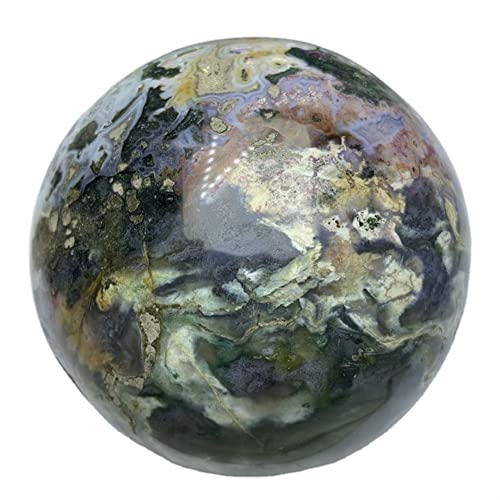WGPHD quartz decoration Natural Crystal Moss Agate Sphere Natural Crystals Hand Made Ball Folk Crafts (Size : 5-6CM)
