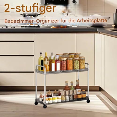 Organisateur de comptoir de salle de bain étagère à 2 étages premium - 3