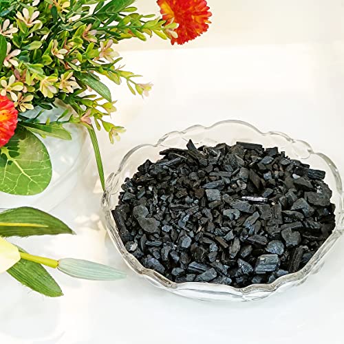 Image of Healing Crystal Chips for Vastu Natural Black Tourmaline Chips Stone 50 Gm Black Tourmaline Crystal Stone Chips Dust Raw Rough Stone for Reiki Healing Meditation