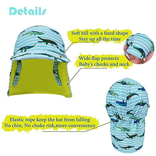 Image of Toddler Boys Sun Hat Kids Flap Hat Beach Sun Protection Hat UPF 50+ for Boys Girls