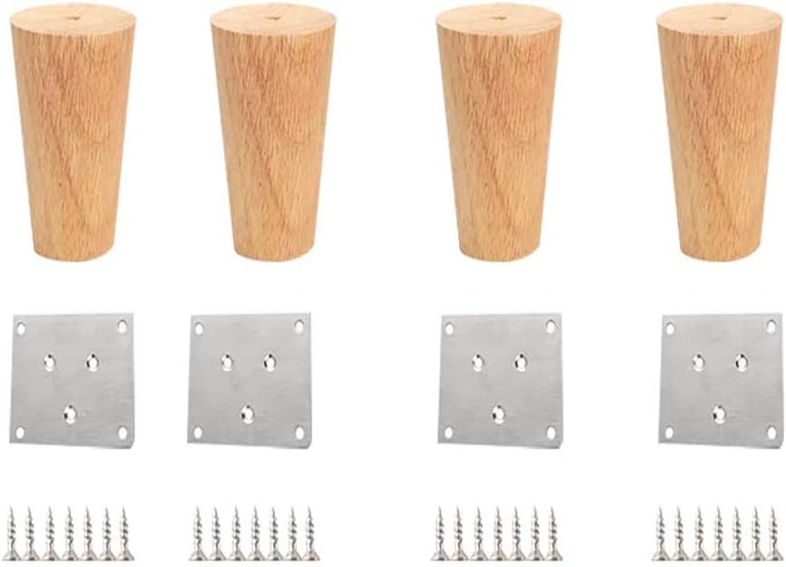 CHEWYNP Wood Furniture Legs, Solid Wood Furniture Legs Dresser Legs Sofa Replacement Legs, for Table Cabinet Furniture Wood Legs, Dresser Legs, Wooden Chair Legs(25cm(10in))