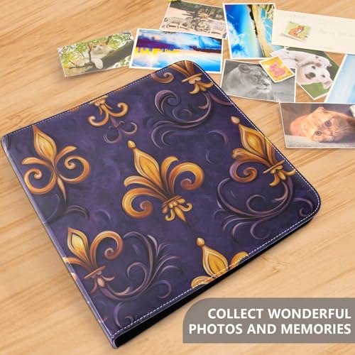 Álbum de fotos scrapbooking autoadhesivo 3 anillos, 40 páginas, 8x10 pulg, diseño Mardi Gras Fleur De Lis miniatura 5