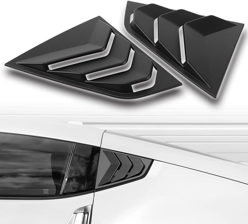 HYPERSPEED ABS Rear Side Window Louvers Air Vent Scoop Shades Cover Blinds 2PCS Fit for 2009 2010 2011 2012 2013 2014 2015 2016 2017 2018 2019 2020 Nissan 370Z, Car Mods Part Accessories (Matte Black)