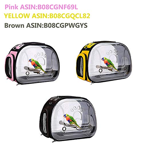 Bird Parrot Backpack Carrier Travel Bag With Perch Stand For Parakeets Cockatiels Conures Finches Lovebirds Small Medium Birds Cage Outside Airlines Airplane Plane Approved Car Lightweight Transparent #TOP7