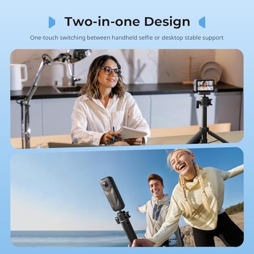 Image of SmallRig Action Camera Selfie Stick Tripod, 7.8-21.6in Extendable, 360 Ball Head, Cold Shoe Mount, Quick Release Adapter for DJI Action 5 Pro /4, 1 /4-20 inch Screw for Hero 13 /12 /11, Webcam - 5435