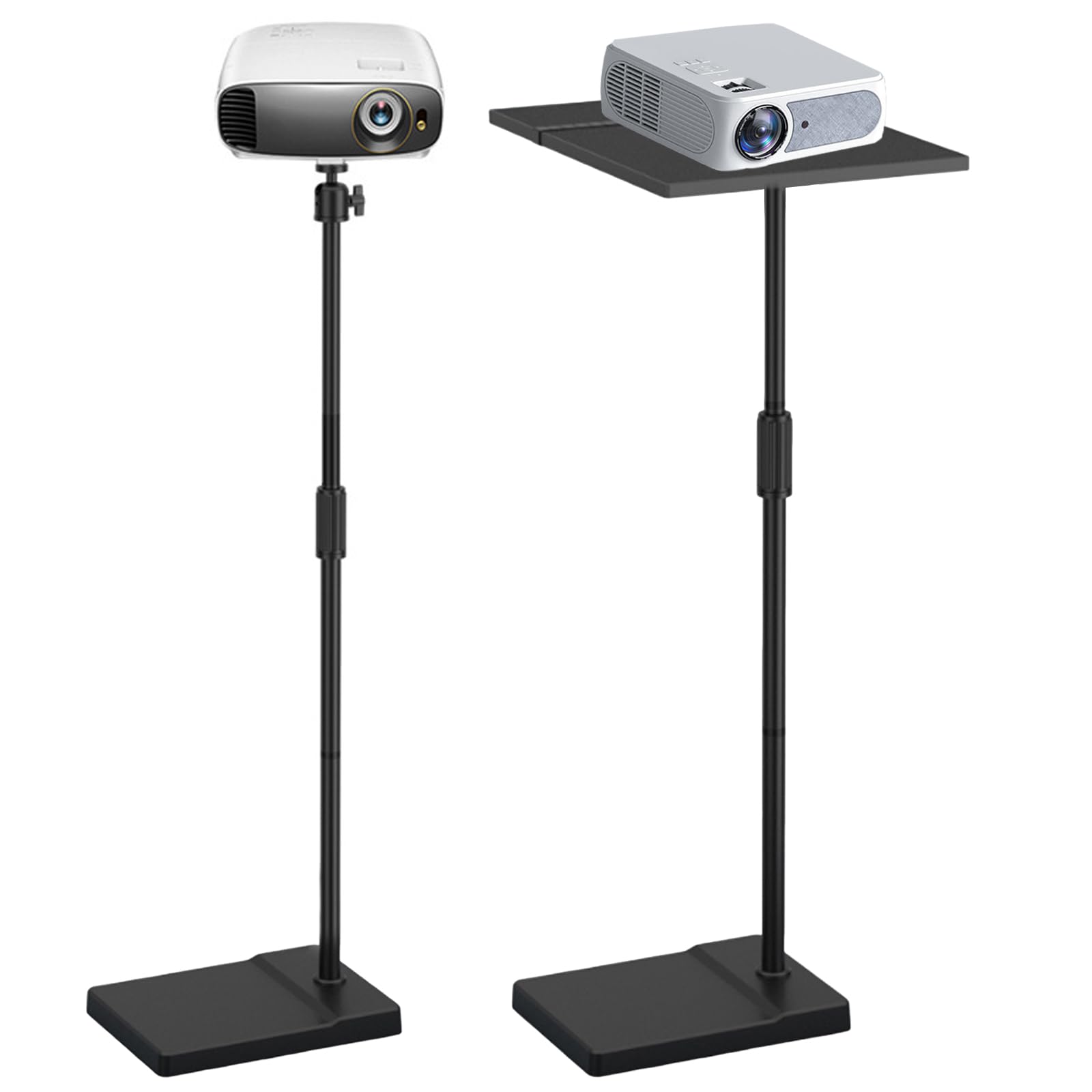 Support en métal pour projecteur, réglable en hauteur, support de plate-forme, support de projecteur avec rotation à 360°, support de projecteur jusqu'à 3 kg (type de sol avec palettes D)