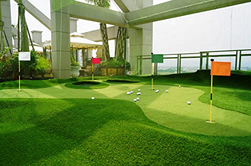 Colored Solid Golf Flags With Tube Inserted,8” L X 6”H Mini Putting Green Flags For Yard Indoor Outdoor Backyard Garden, 420D Nylon Pin Flag (White) #TOP3