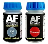 Contenido: 2 x 50 ml. Lápiz Retoque para VW/Volkswagen 1H Glaciar Azul Perla + Barniz Cada 50ml Pintura Kit