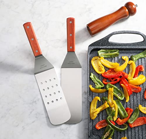 New Star Foodservice 43051 Wood Handle Flexible Grill Spatula Set, 14.5", Silver #TOP3