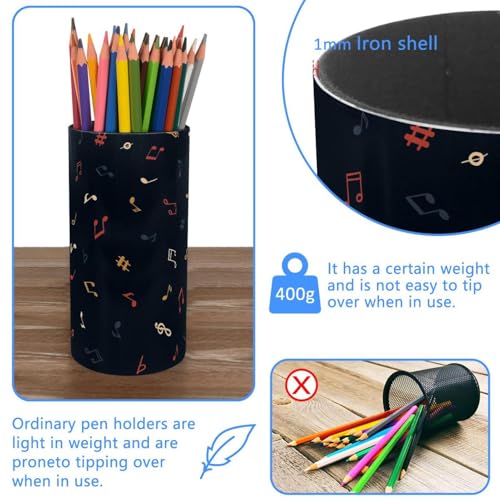 Rangement pinceaux maquillage et stylos à motif notes - 4