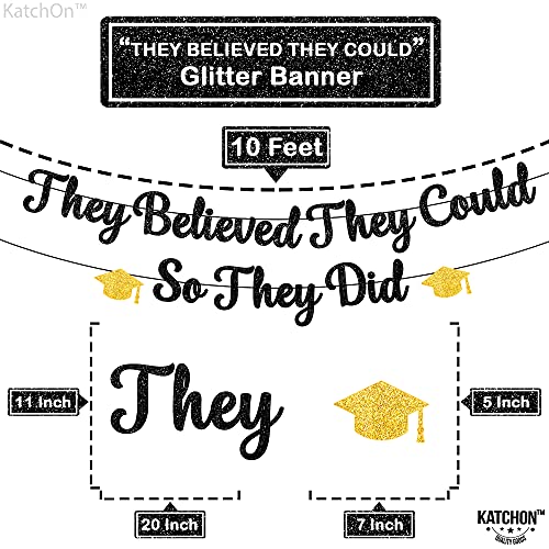 Image of KatchOn, They Believed They Could So They Did Banner - Glitter 10 Feet, No DIY | Graduation Decorations 2026, Congratulations Banner | Graduation Banner for Class of 2026 Graduation Party Decorations