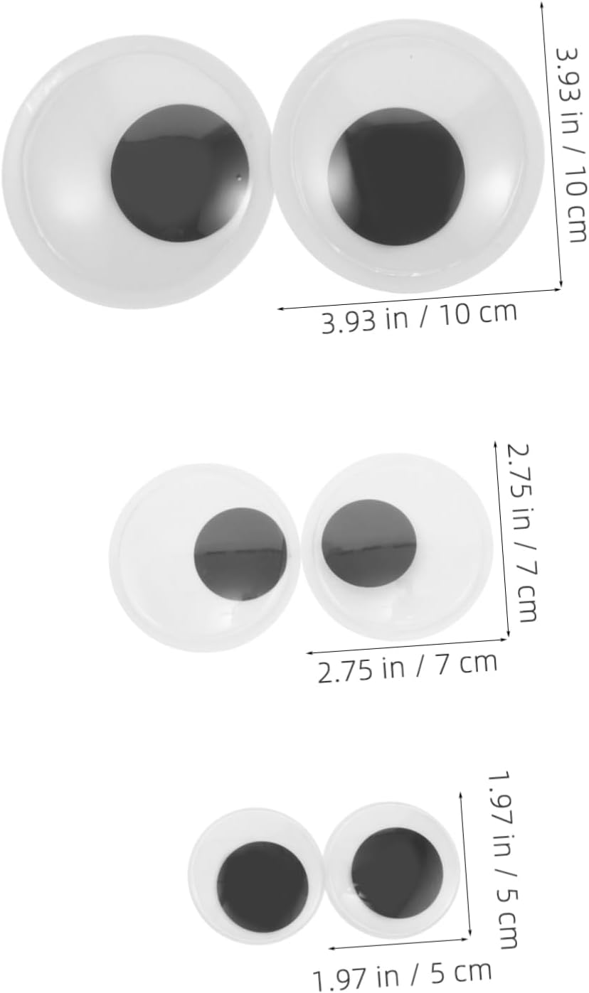 STOBOK 8pcs Large Self-Adhesive Eyes for Crafts Nordic Style for Projects Fun Home Decor Stickers for Fridge and Furniture Assorted