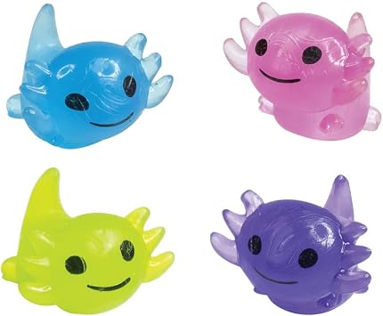 Raymond Geddes Axolotl Pencil Top Erasers Pack of 24, Green, Pink, Blue, Purple