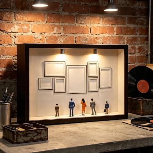 Caja de madera para figuras que soluciona la decoración de espacios pequeños 4