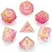 UDIXI DND Dice Sets Double-Color Swirls Iridecent Dice for Dungeons and Dragons Pathfinder DND RPG MTG Table Gaming Dice (Rose Green)